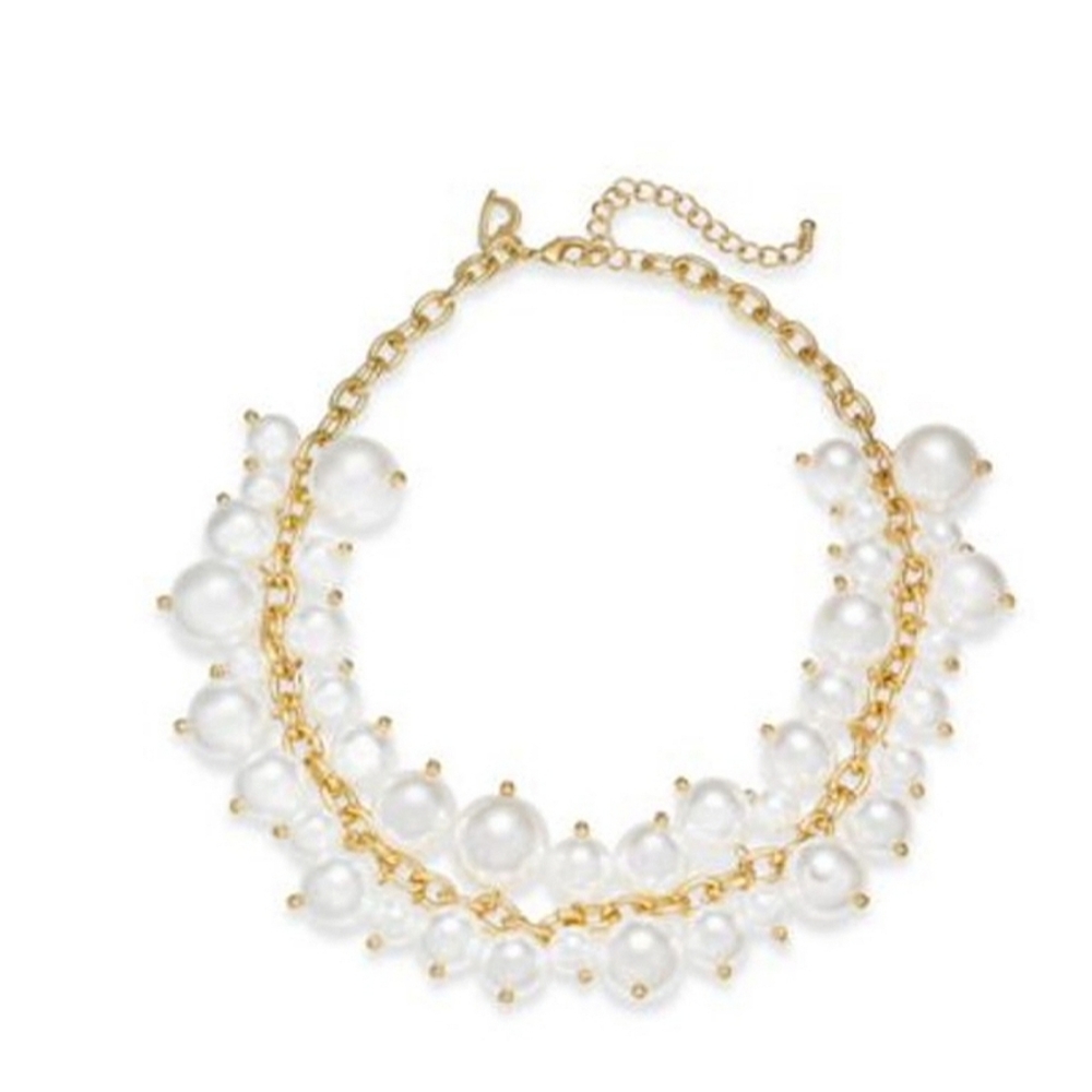 Thalia Sodi Pearl Cluster Short Statement Necklace